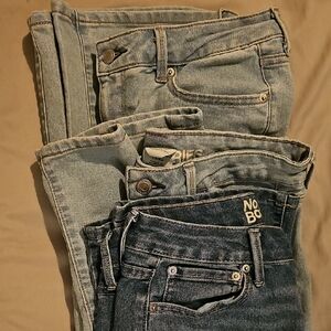 No Boundaries Women's Boot Cut Jeans in Light and Dark Blue